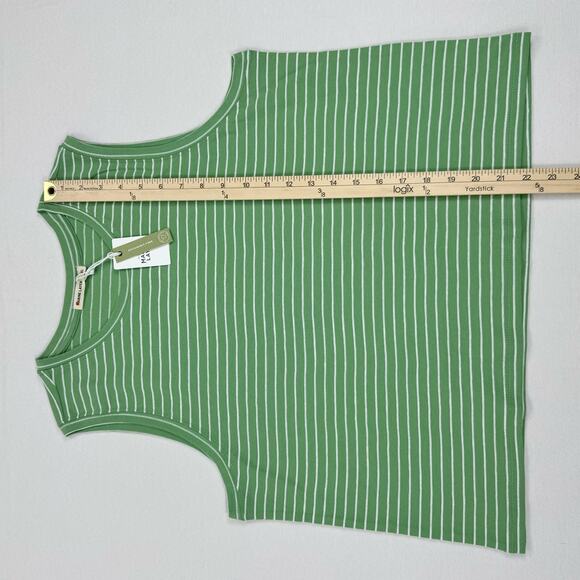 Marine Layer Tank Womens XL Green Lydia Textured Stripe Top Jade Sheen - Picture 11 of 11